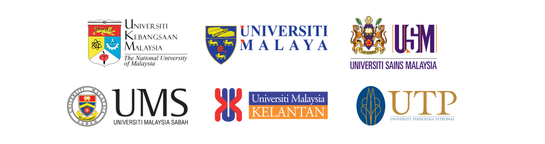 Collaborating universities: UKM, UM, USM, UMS, UMK and UTP